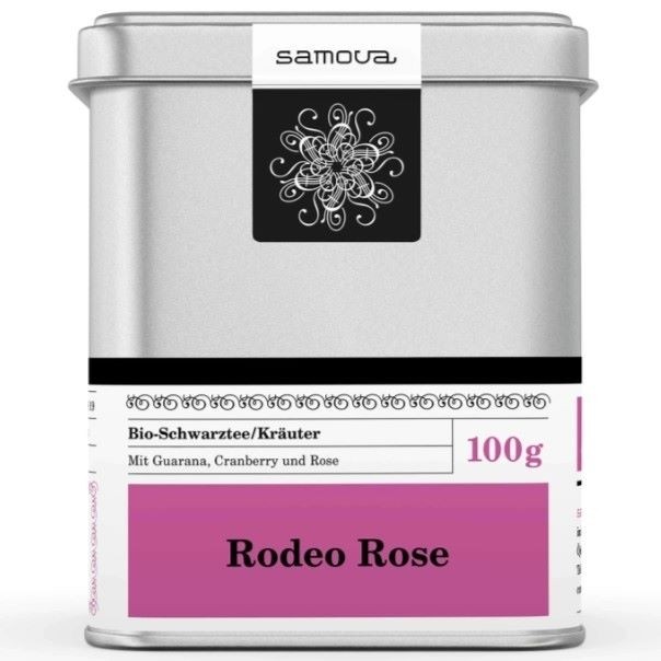 Samova Tee - RODEO ROSE - Premium Bio Schwarztee/Kräuter mit Guarana und Rosenblüten
