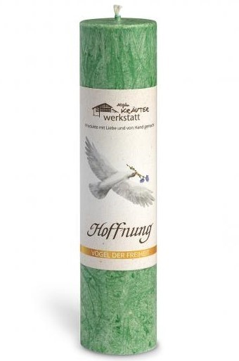 1 Allgäuer Heilkräuterkerze - Vogel der Freiheit- HOFFNUNG