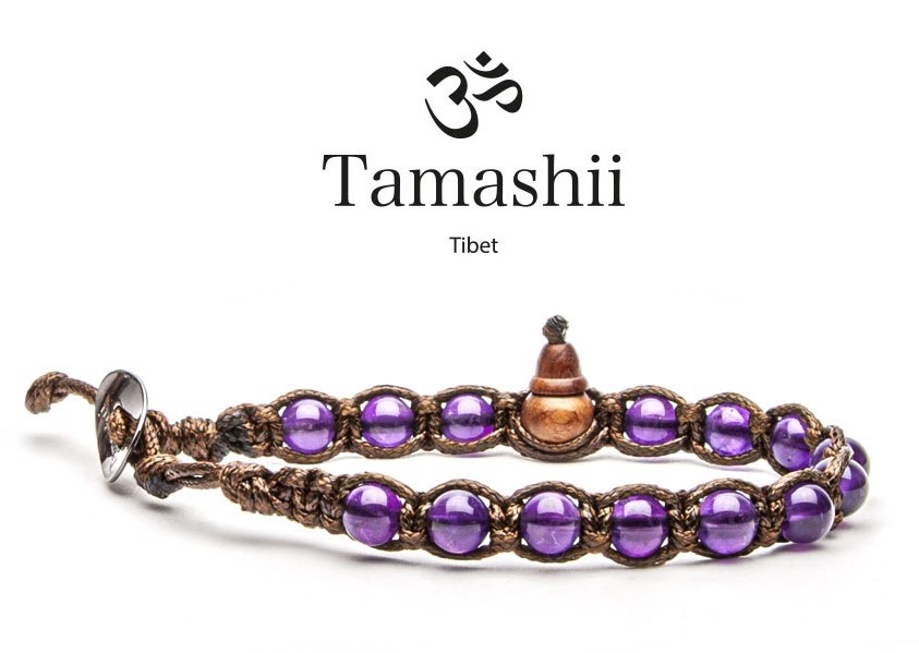Tamashii - Gesegnetes Natursteinarmband aus Tibet - AMETHYST 6mm