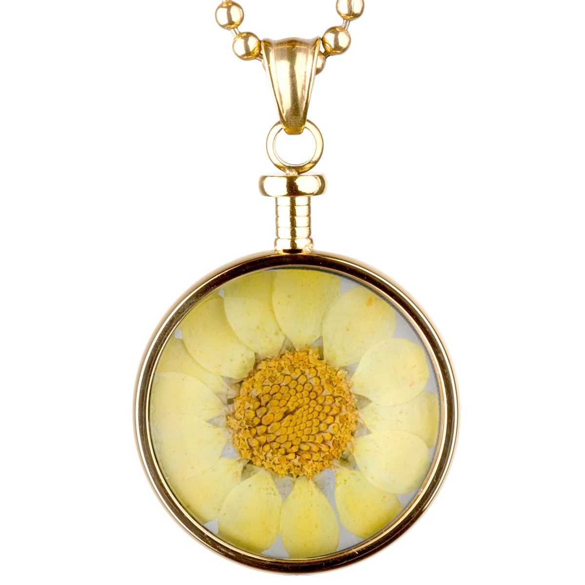 BLUMENKIND - Schmuck - Anhänger Gold - Chrysantheme Gelb