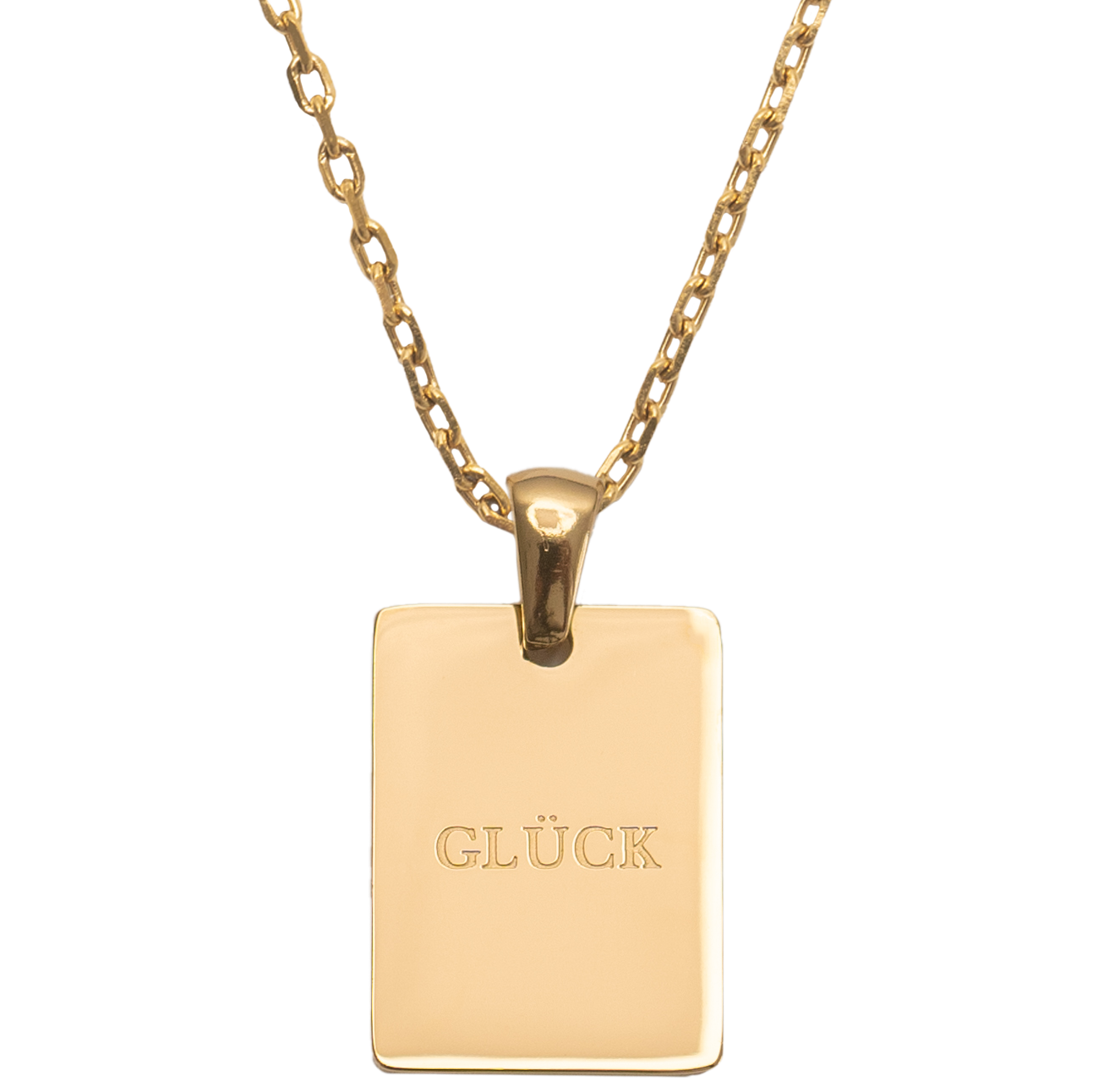 BLUMENKIND - Halskette mit Spruch - Gold glänzend - GLÜCK