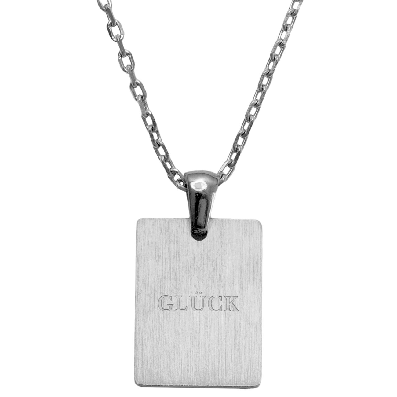 BLUMENKIND - Halskette mit Spruch - Silber matt - GLÜCK