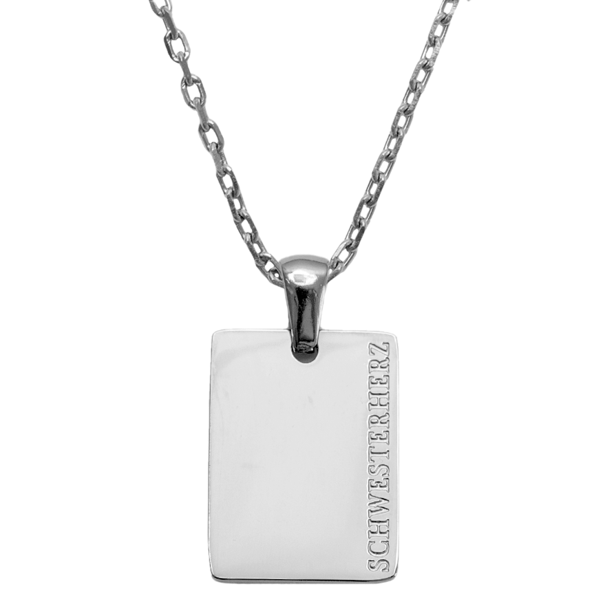 BLUMENKIND - Halskette mit Spruch - Silber glänzend - SCHWESTERHERZ