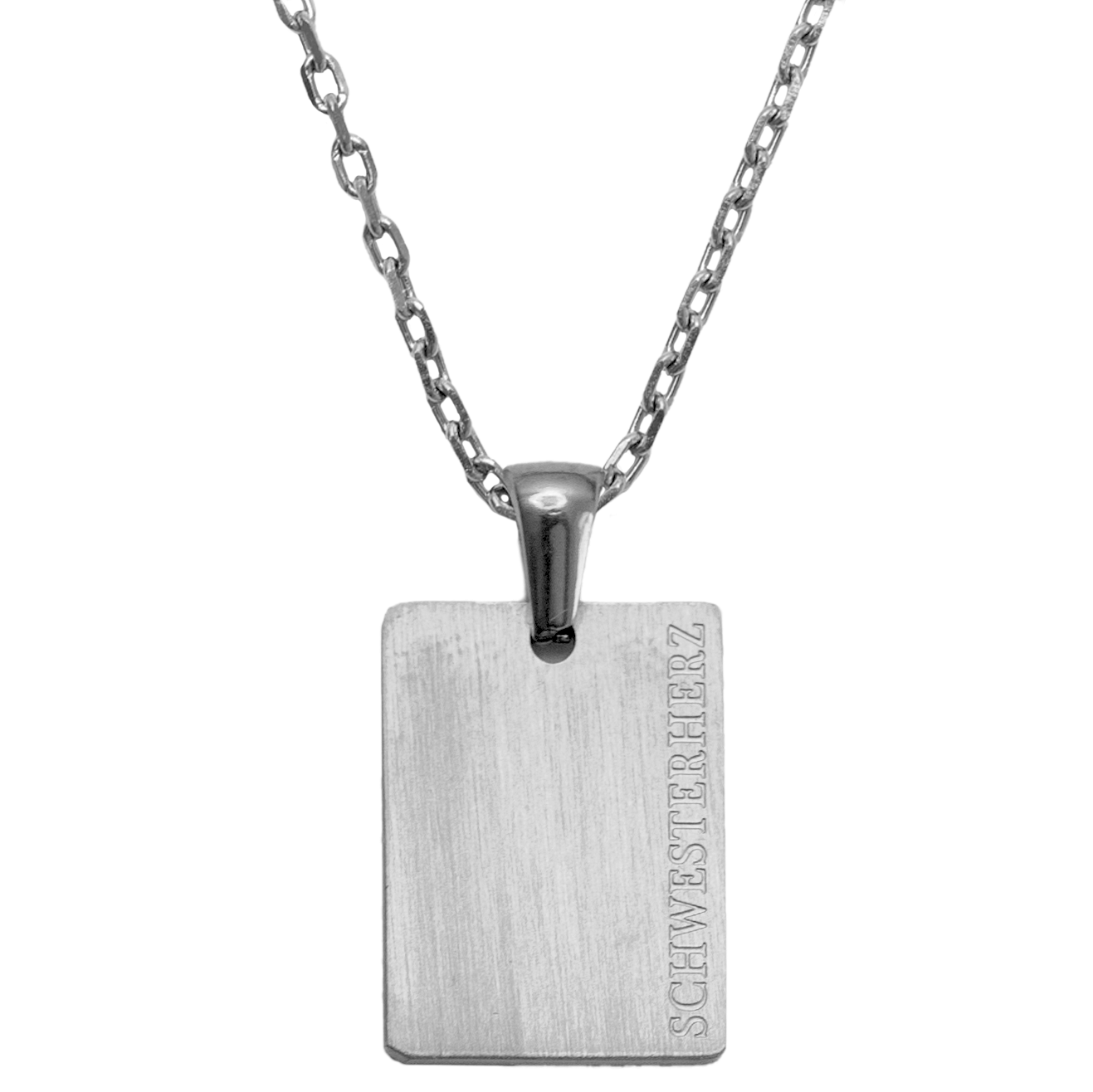 BLUMENKIND - Halskette mit Spruch - Silber matt - SCHWESTERHERZ