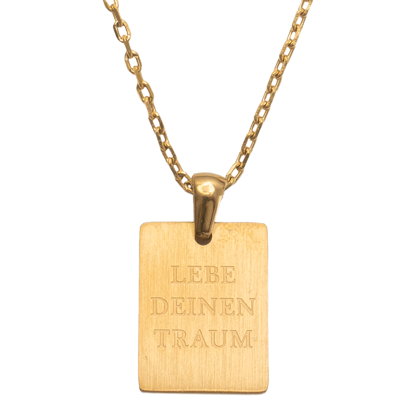 BLUMENKIND - Halskette mit Spruch - Gold matt - LEBE DEINEN TRAUM