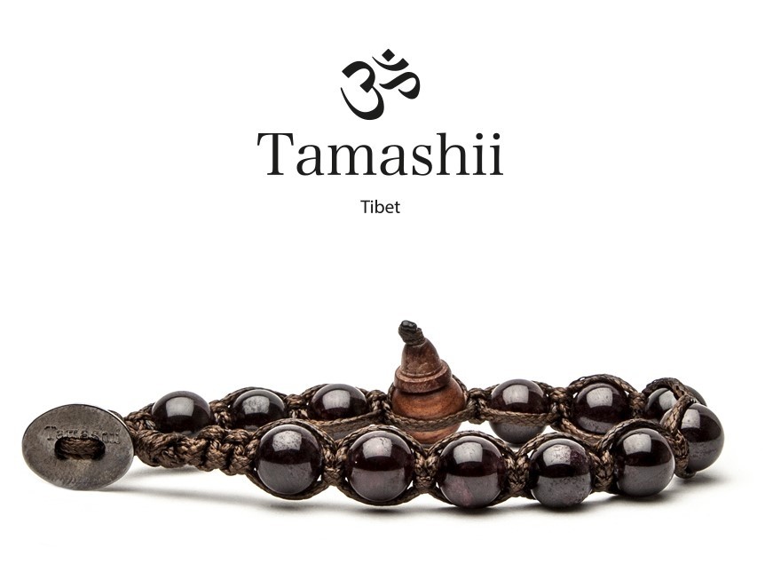 Tamashii - Gesegnetes Natursteinarmband aus Tibet - GRANAT