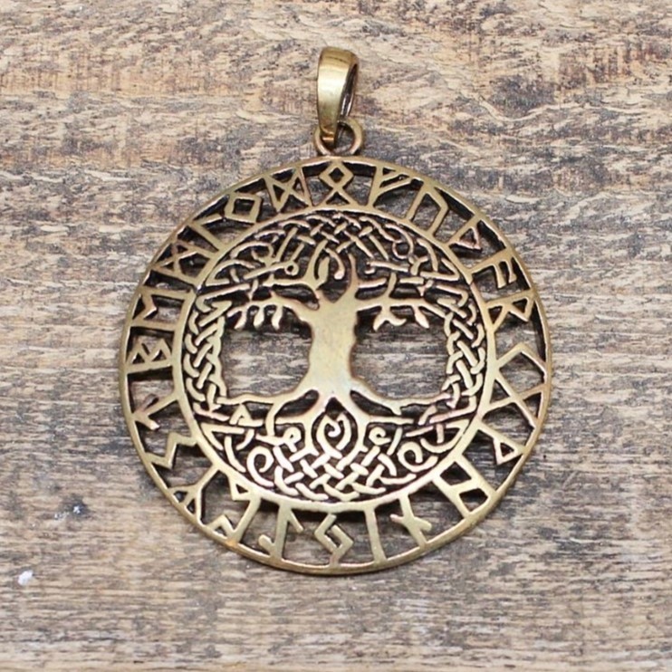 Magische Symbole Schmuck Anhänger - BARUNA 4 cm Keltischer Lebensbaum YGGDRASIL 