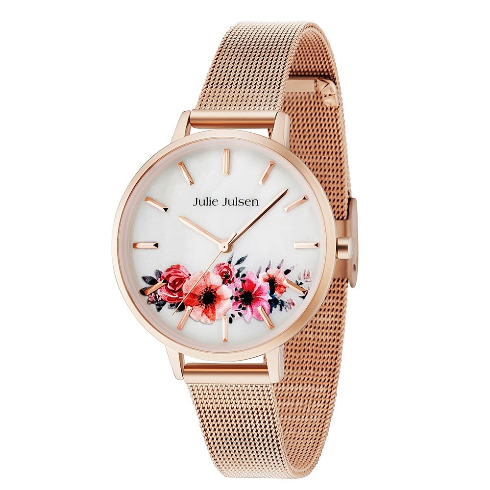 Julsen - Flower Uhr Rosé Mesh Julie - -