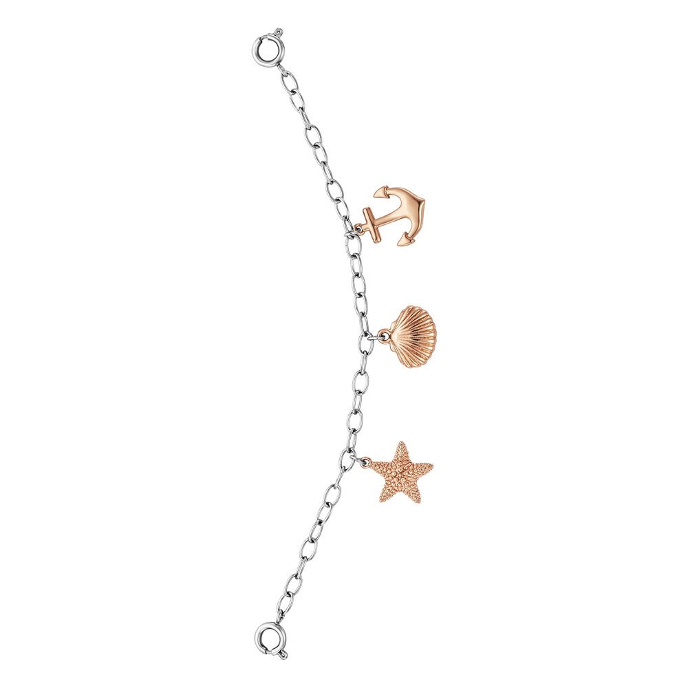 Julie Julsen - Charming Kettchen für Uhr - Seestern Muschel Anker Silber Rosé