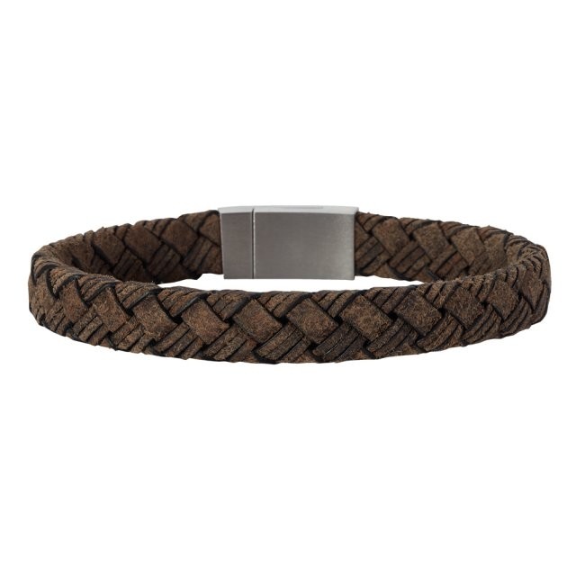 Nordahl Andersen - SON OF NOA - Herren ARMBAND - Kalbsleder Dunkelbraun Geflochten - 23cm