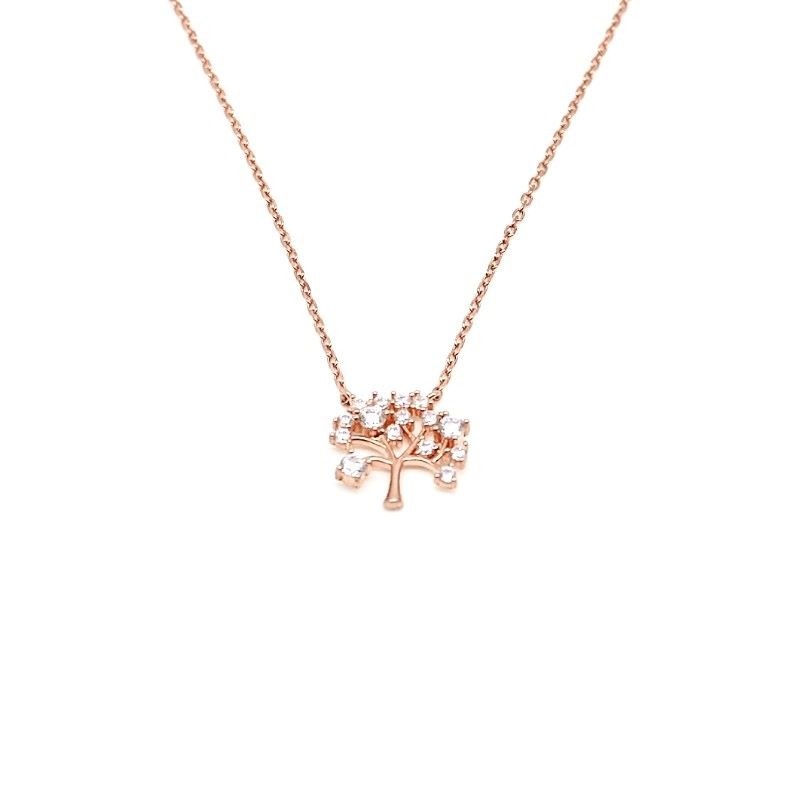 Nordahl Jewellery - Joanli Nor - Halskette Rosé mit Baum des Lebens und Zirkonia