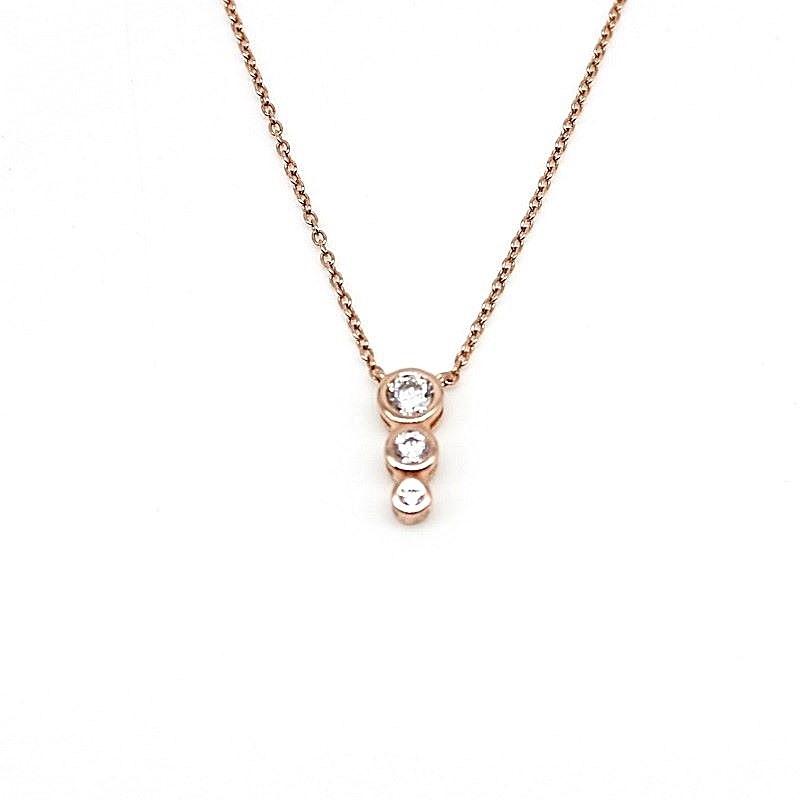 Nordahl Jewellery - Joanli Nor - Halskette Rosé mit 3 Zirkonia