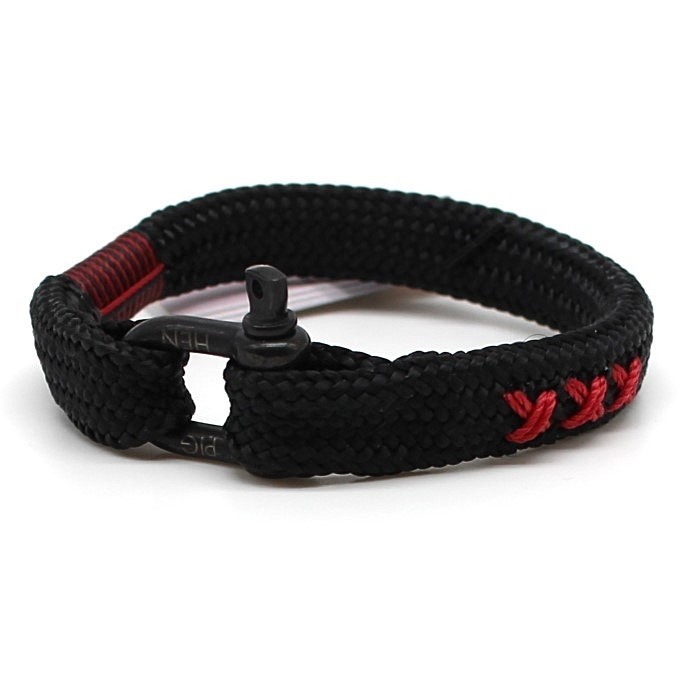 Pig and Hen - Armband aus Segelseil - Sharp Simon - Black XXX - S 19cm