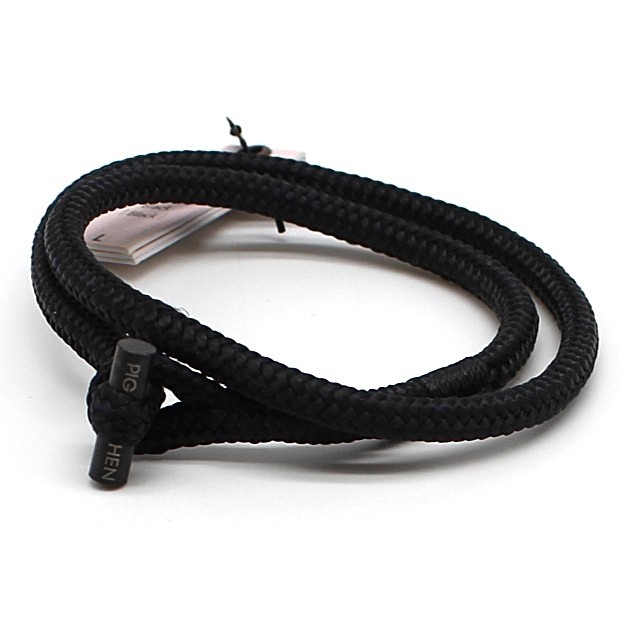 Pig and Hen - Armband aus Segelseil - Tiny Tiny Black - M 18cm