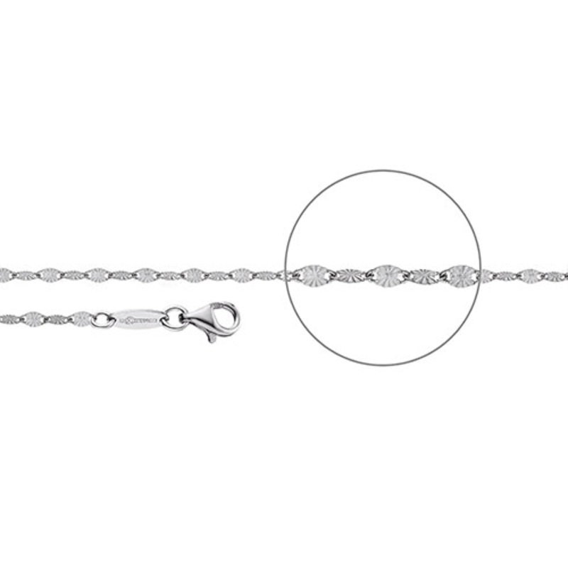 Der Kettenmacher - Plättchenkette diamantiert - 2,2mm - Silber - 40cm bis 50cm