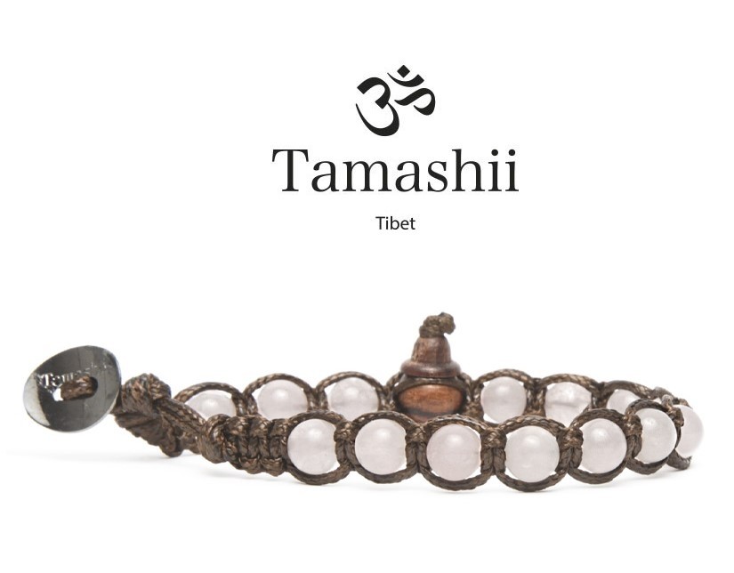 Tamashii - Gesegnetes Natursteinarmband aus Tibet - ROSENQUARZ 6mm
