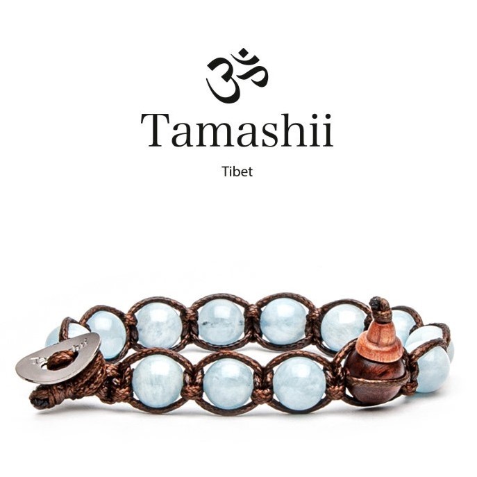 Tamashii - Gesegnetes Natursteinarmband aus Tibet - AQUAMARIN