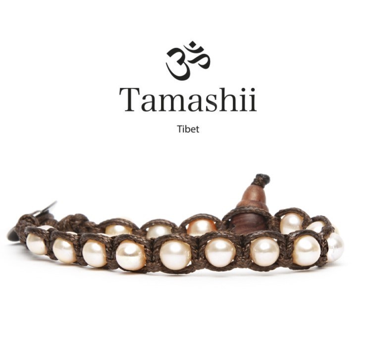 Tamashii - Gesegnetes Natursteinarmband aus Tibet - Pink Pearl - PERLE 6mm