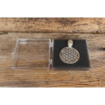 Die Blume des Lebens, Anhänger 3cm, Silber mit Kristalle