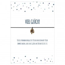 Das Glücksband / Wunscharmband - Viel Glück Kleeblatt Gold