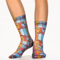 Wigglesteps - bunte SOCKEN für DAMEN - Berlin Wall