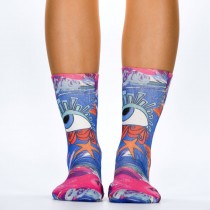 Wigglesteps - bunte SOCKEN für DAMEN - Blue Eye