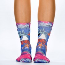 Wigglesteps - bunte SOCKEN für DAMEN - Blue Eye