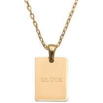 BLUMENKIND - Halskette mit Spruch - Gold glänzend - GLÜCK