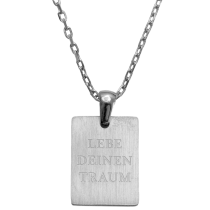 BLUMENKIND - Halskette mit Spruch - Silber matt - LEBE DEINEN TRAUM
