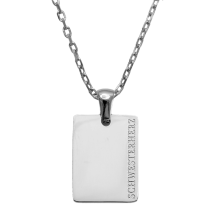 BLUMENKIND - Halskette mit Spruch - Silber glänzend - SCHWESTERHERZ