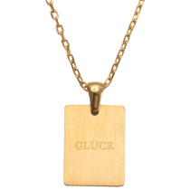 BLUMENKIND - Halskette mit Spruch - Gold matt - GLÜCK