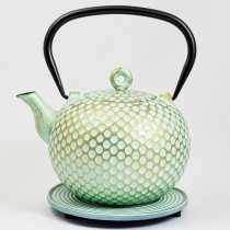 Japanische Gusseisenteekanne - Dim - Mint Gold