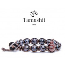 Tamashii - Gesegnetes Natursteinarmband aus Tibet - INDIGO GABBRO