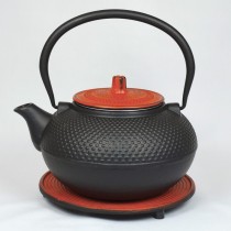 Japanische Gusseisenteekanne - Arare - Grau / Rostbraun - 1,2l