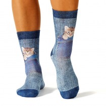 Wigglesteps - bunte SOCKEN für DAMEN - Jeanscat