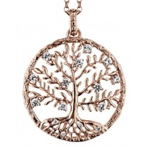 Julie Julsen - Lebensbaum - CRYSTAL TREE - Silber / Rosé Vergoldet - 30mm mit 15 Zirkonia