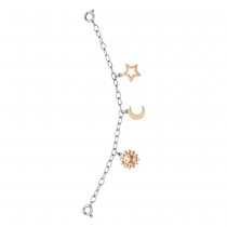 Julie Julsen - Charming Kettchen für Uhr - Sonne Mond Sterne Silber Rosé