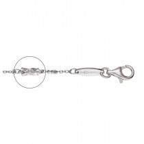 Der Kettenmacher - Ankerkette mit Zwischenelementen diamantiert - 0,9mm - Silber - Von 40cm bis 60cm
