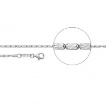 Der Kettenmacher - Kette Rosario diamantiert - 2,2mm - Silber - 50cm und 60cm