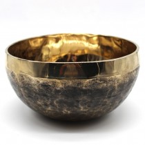 Original handgehämmerte KLANGSCHALE - Universalschale Gold Geschwärzt - 22cm