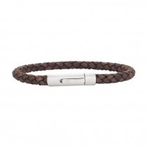 Nordahl Andersen - SON OF NOA - Herren ARMBAND - Kalbsleder geflochten rund Dunkelbraun -19cm