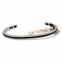 Pig and Hen - Armband Armreif aus Stahl und Segelseil - Navarch 4 - Navy Silver - L