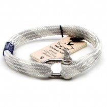 Pig and Hen - Armband aus Segelseil - Vicious Vik S 18cm - White Light Gray Silver