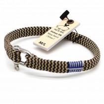 Pig and Hen - Armband aus Segelseil - Vicious Vik M/L 21cm - Navy Sand Silver