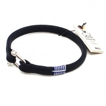 Pig and Hen - Armband aus Segelseil - Vicious Vik M/L 21cm - Navy Silver