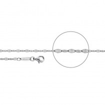 Der Kettenmacher - Plättchenkette diamantiert - 2,2mm - Silber - 40cm bis 50cm