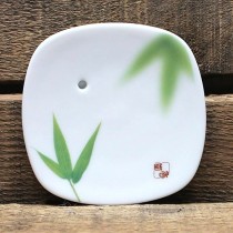 Japanische Räucherstäbchen - Keramikräucherstäbchenhalter Kodo - Bambusblatt