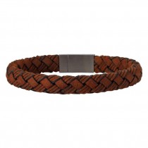 Nordahl Andersen - SON OF NOA - Herrenarmband - Kalbsleder Braun Geflochten 19cm