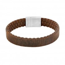 Nordahl Andersen - SON OF NOA - Herren ARMBAND - Kalbsleder Braun geflochten - 19cm