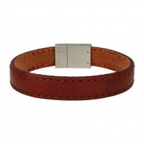 Nordahl Andersen - SON OF NOA - Herren ARMBAND - Kalbsleder Braun Glatt mit Naht - 21cm